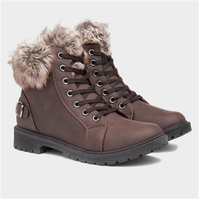 Lilley Maggie Womens Brown Lace Up Boot 18079 Shoe Zone