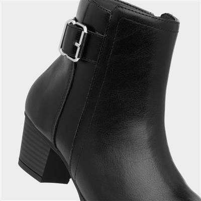 Lilley Womens Black Buckled Heeled Ankle Boot 181029 Shoe Zone