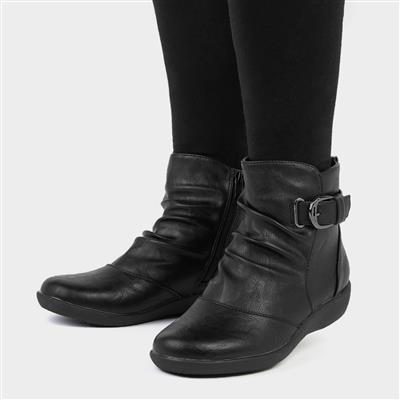 Cushion Walk Belinda Womens Black Ankle Boot Shoe Zone