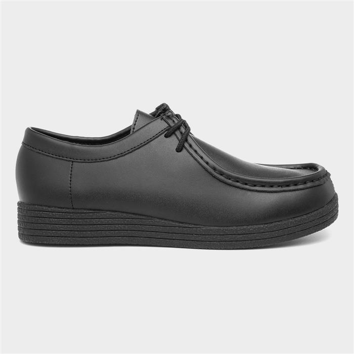 Red Fish Iggy Womens Black Coated Leather Shoe