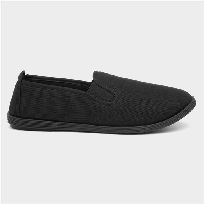 Red Fish Bamba Womens Black Slip On Canvas Shoe-10695 | Shoe Zone