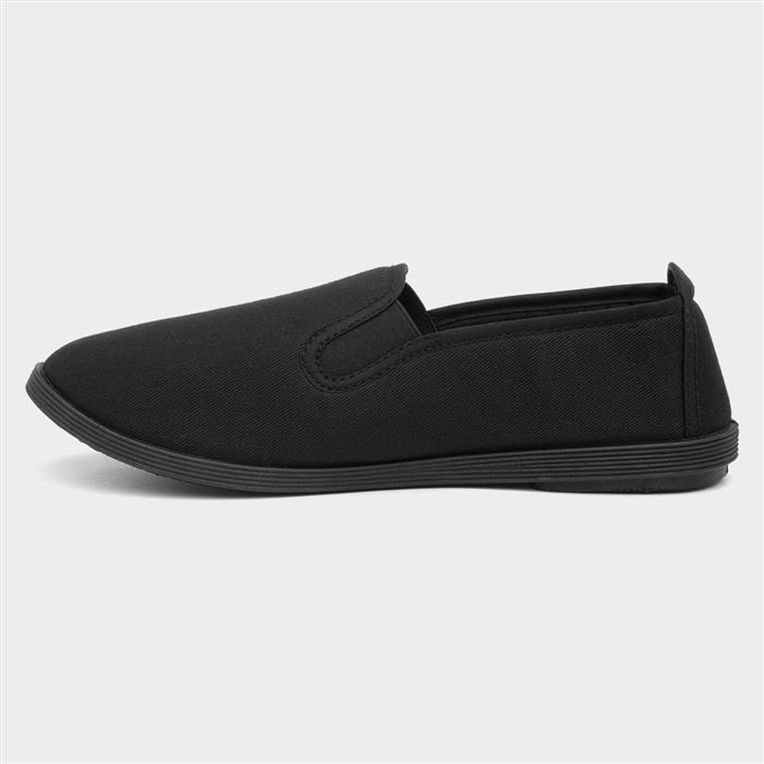 Red Fish Bamba Womens Black Slip On Canvas Shoe-10695 | Shoe Zone