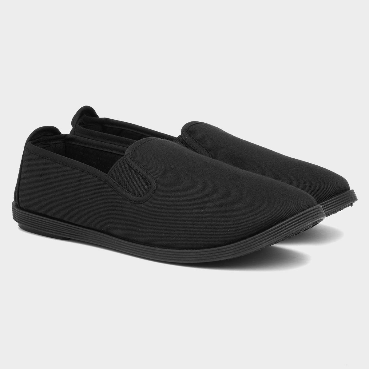 Red Fish Bamba Womens Black Slip On Canvas Shoe-10695 | Shoe Zone