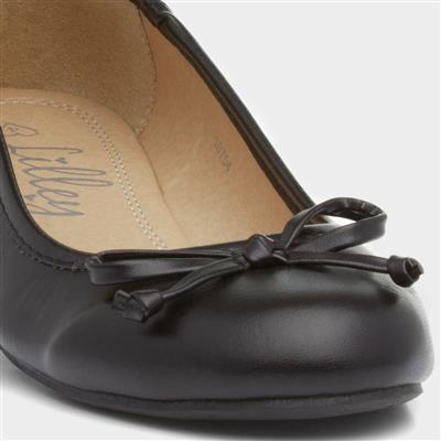 Lilley Gerri Womens Black Ballerina with a Bow-10754 | Shoe Zone