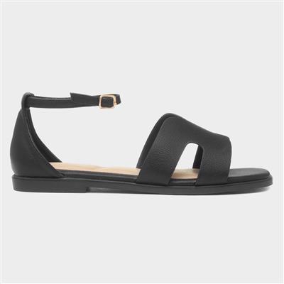 Bay Milled Womens Black Buckle Sandal