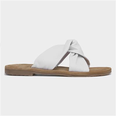 Amy Womens White Mule Sandal