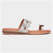 Lunar Lynn Womens Silver Diamante Toe Loop Sandal (Click For Details)