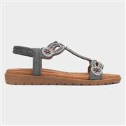 Lunar Arraso Womens Grey Diamante Sandal (Click For Details)