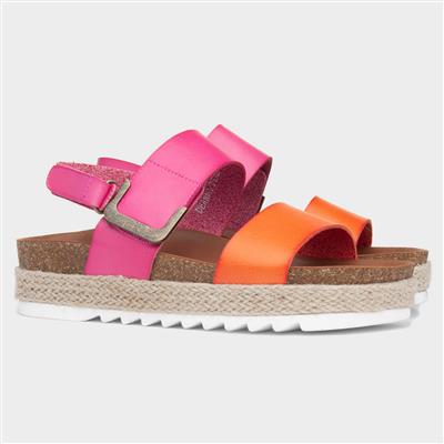 Lunar Deanna II Womens Pink Flatform Sandals-11054 | Shoe Zone