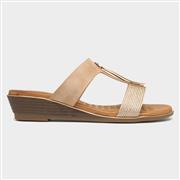 Lunar Porto Womens Beige & Gold Mule Sandal (Click For Details)