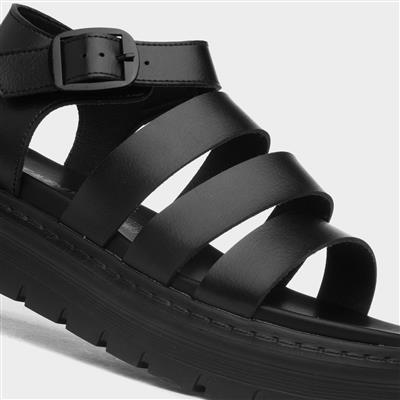 Heavenly Feet Saffron Womens Black Sandal-11085 | Shoe Zone