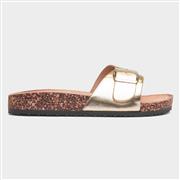 Krush Sophie Womens Gold Buckle Mule Sandal (Click For Details)