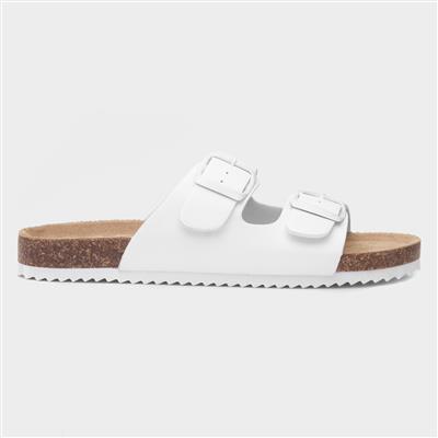 Kati Womens White Mule Sandal