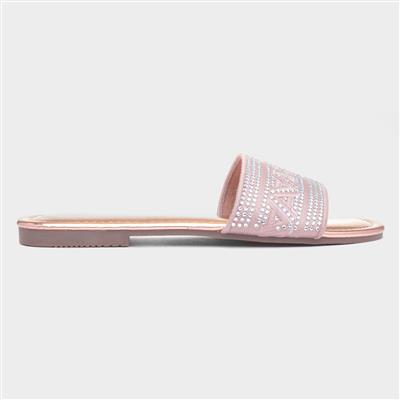 Elina Womens Rose Gold Mule Sandal