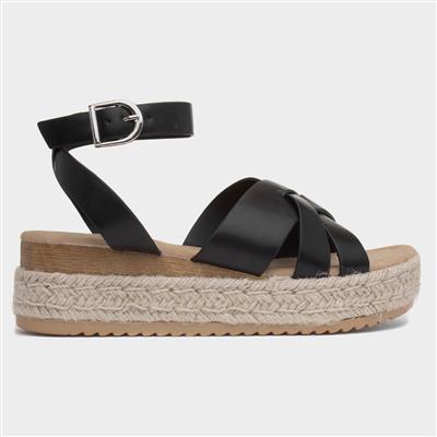 Gabriella Womens Black Wedge Sandal