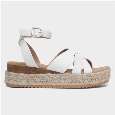 Gabriella Womens White Wedge Sandal