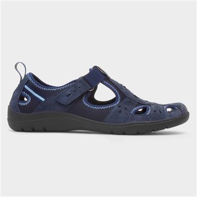 Cleveland Womens Navy Easy Fasten Shoe