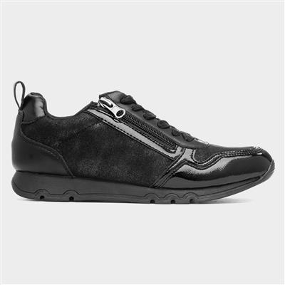 Race Womens Black Lace Up Trainer