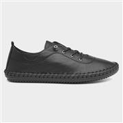 Lunar St Ives Womens Black Leather Casual Shoe (Click For Details)