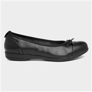 Jana Softline Womens Black Ballerina Shoe (Click For Details)