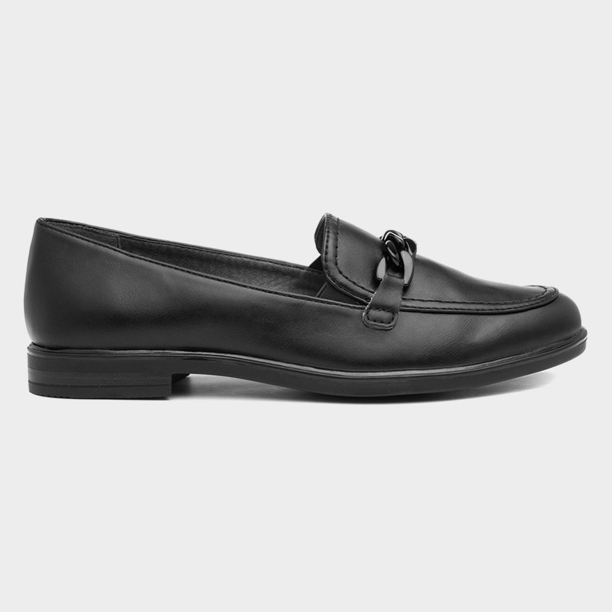 Jana Softline Womens Black Chain Loafer-120263 | Shoe Zone