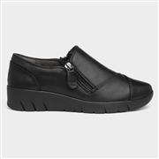 Jana Softline Womens Black Zip Up Shoe (Click For Details)