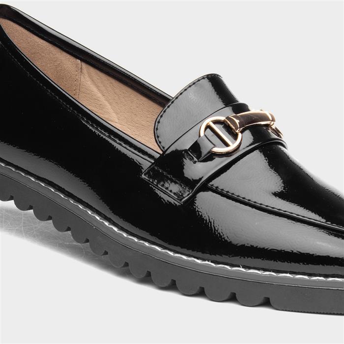 Cushion Walk Carrie Womens Black Patent Loafer-120273 | Shoe Zone