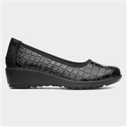 Cushion Walk Chicago Womens Black Wedge Shoe (Click For Details)