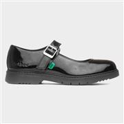 Kickers Finley MJ Womens Black Patent Buckle Shoe (Click For Details)