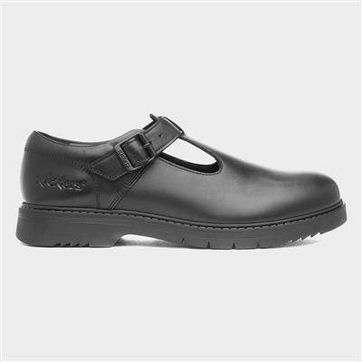 Finley Womens Black Leather T-Bar Shoe