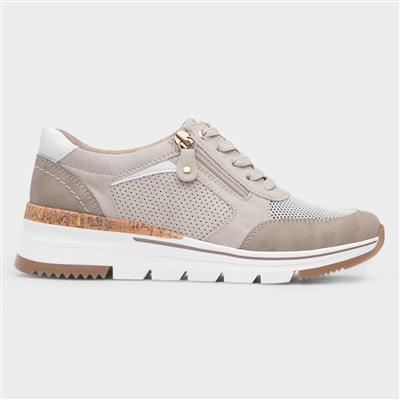 Sarah Womens Beige Lace Up Shoe