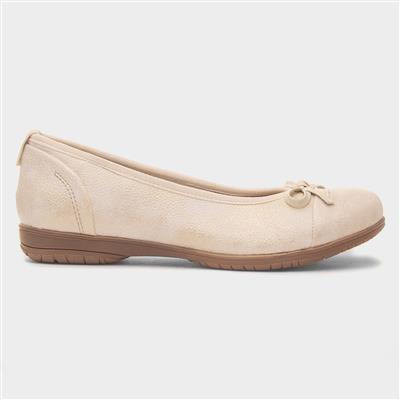 Penny Womens Gold Ballerina Shoe