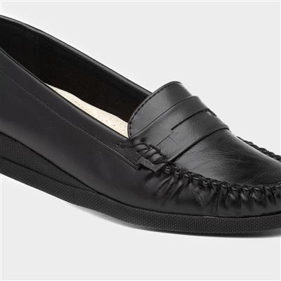 Softlites Delia Womens Black Moccasin Loafer Shoe-12130 | Shoe Zone
