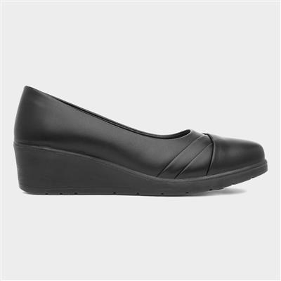 Dallas Womens Black Wedge Casual Shoe