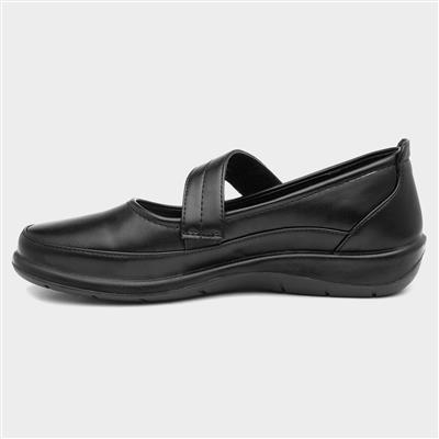 Softlites Dina Womens Black Casual Bar Shoe-125089 | Shoe Zone