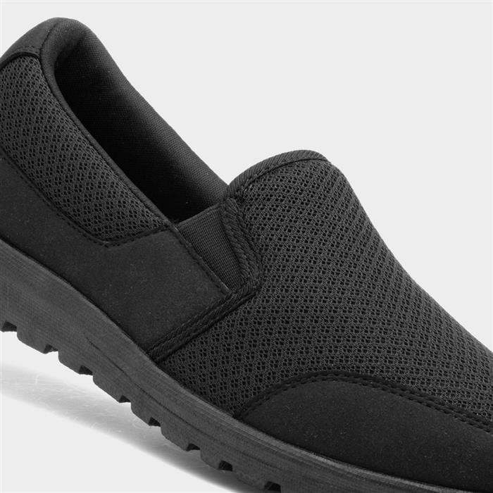 Lilley Dusty Womens Black Mesh Slip On Shoe-125104 | Shoe Zone