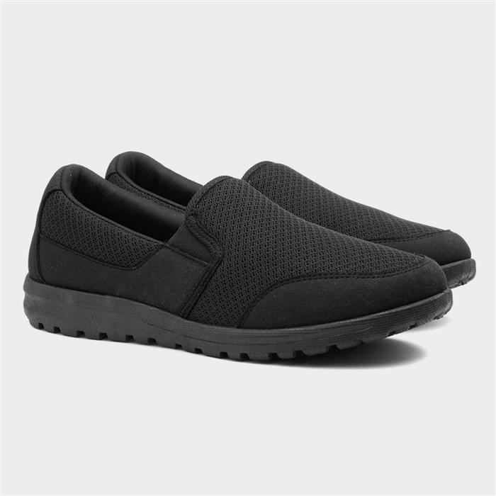 Lilley Dusty Womens Black Mesh Slip On Shoe-125104 | Shoe Zone