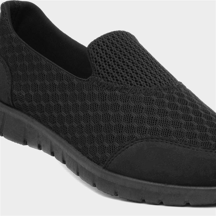 Lilley Womens Slip On Black Flat Shoe-12542 | Shoe Zone