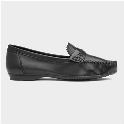 Marco Tozzi Womens Black Leather Loafer-128103 | Shoe Zone