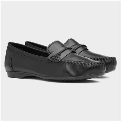 Marco Tozzi Womens Black Leather Loafer-128103 | Shoe Zone