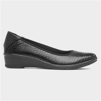 Winnie Womens Black Leather Shoe