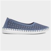 Lotus Mesne Womens Blue Sequin Casual Shoe (Click For Details)