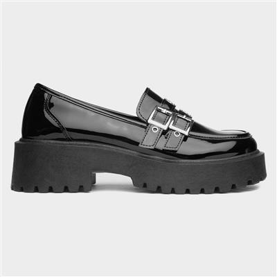 Lana Womens Black Patent Chunky Loafer