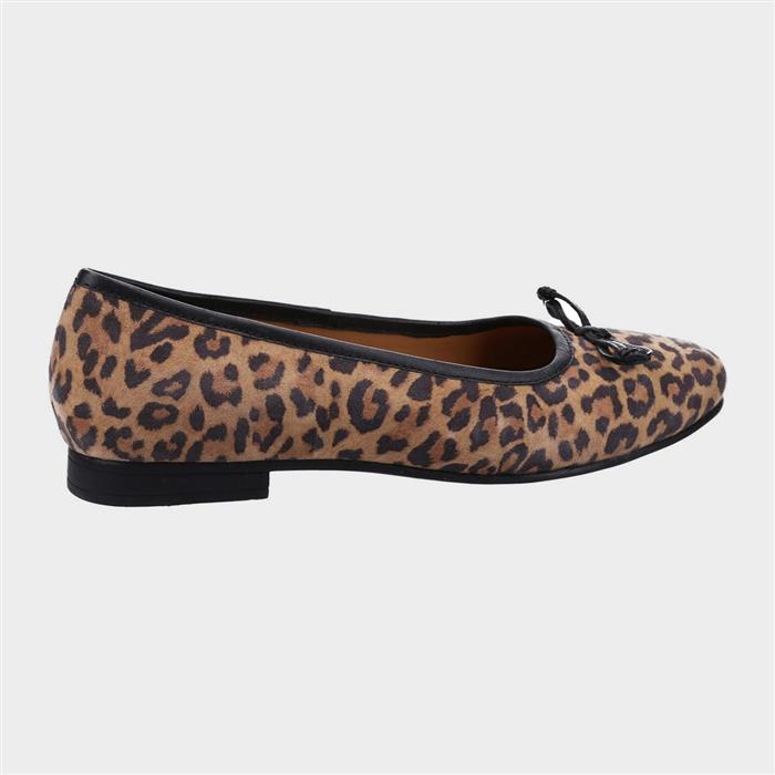 Hush Puppies Womens Naomi Leopard Print Ballerina-130014 | Shoe Zone