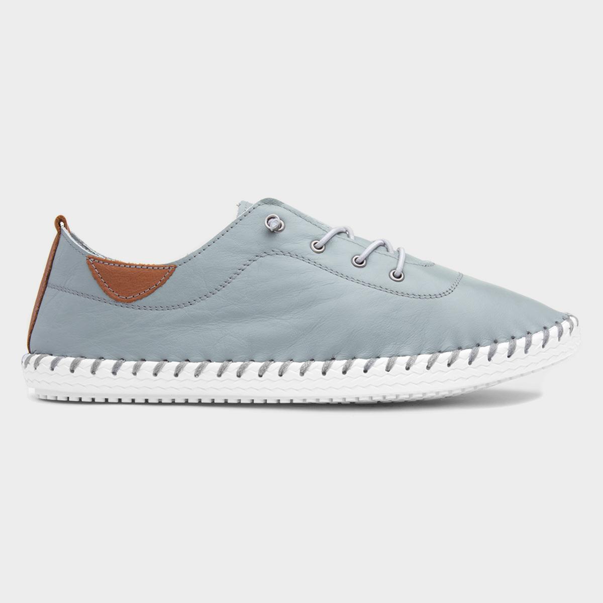 Lunar St Ives Womens Grey Leather Shoe-130018 | Shoe Zone