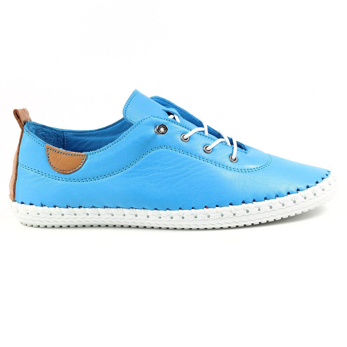 Lunar St Ives Santorini Womens Blue Leather Shoe-130046 | Shoe Zone