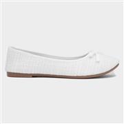 Lilley Grace Womens White Bow Ballerina Shoe (Click For Details)