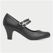 Lilley Violet Womens Black Strap Court Shoe (Click For Details)