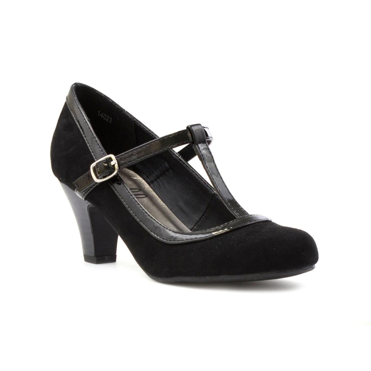 black t bar court shoes