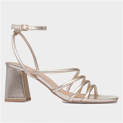 Dandelion Womens Gold Strappy Heel